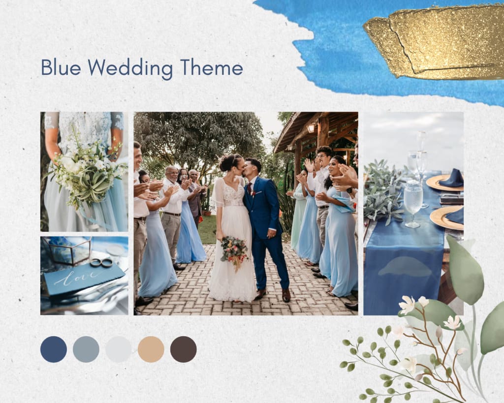 Sampleboard Blue Wedding Mood Board