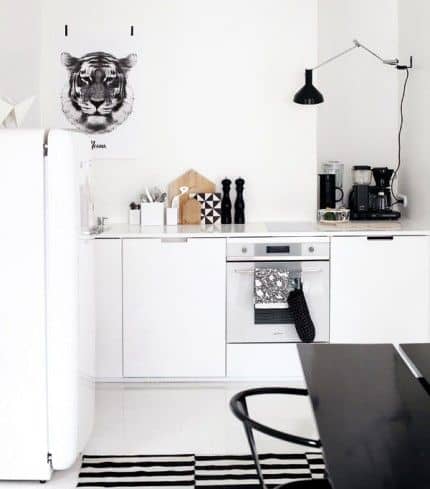 Via Elle Interior | Black and White | Ikea Rand Rug | Rk Design Print   Sampleboard Blog