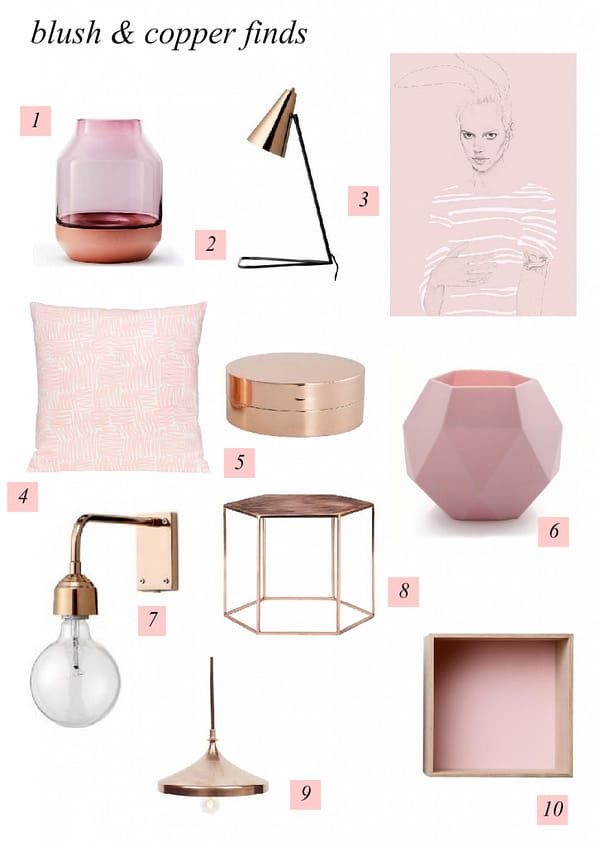 Blush Copper Interior Decorating Mood Board   Created on Wwwsampleboardcom