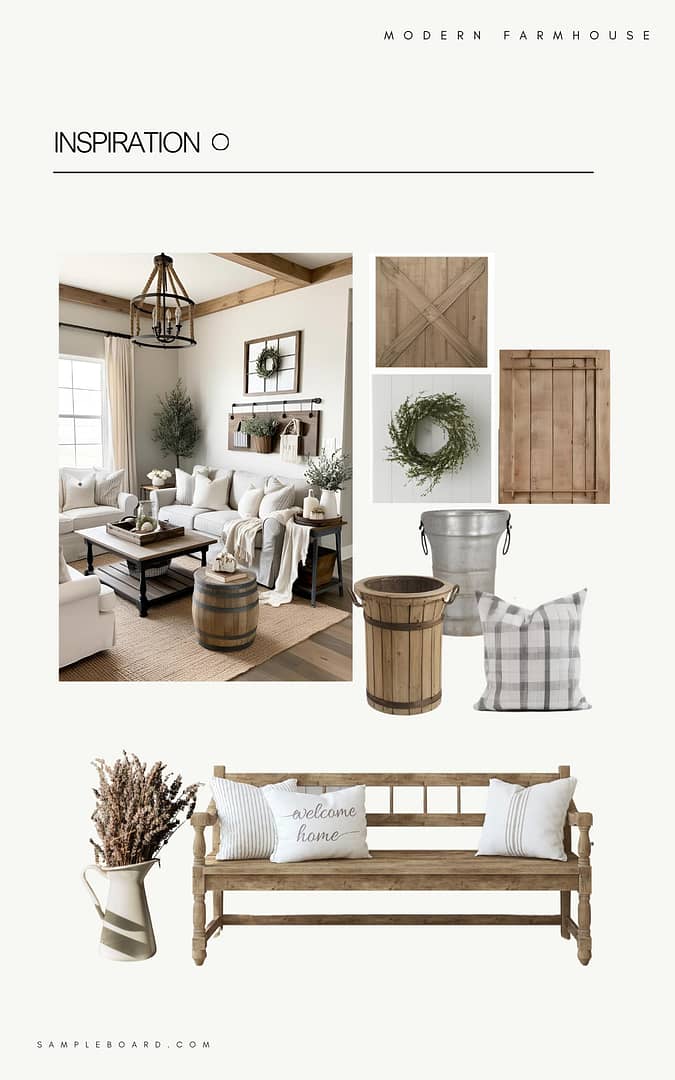 Modern Farmhouse Interior Moodboard