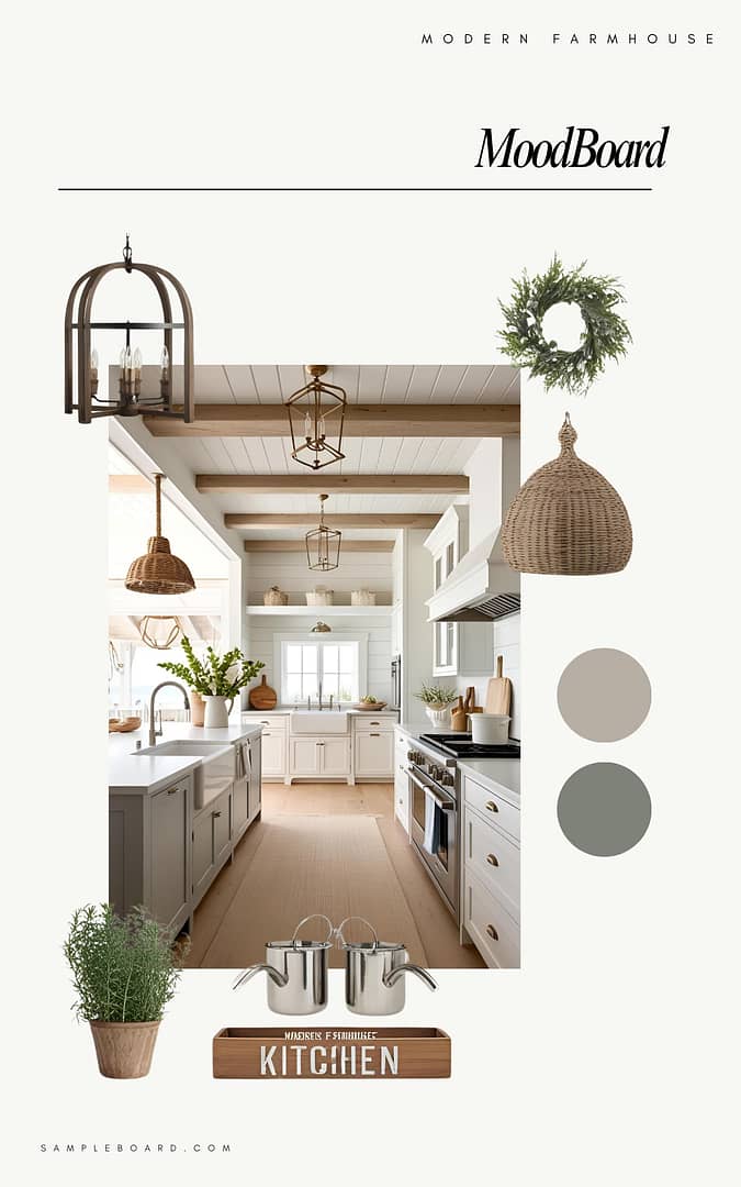 Modern Farmhouse Interior Moodboard