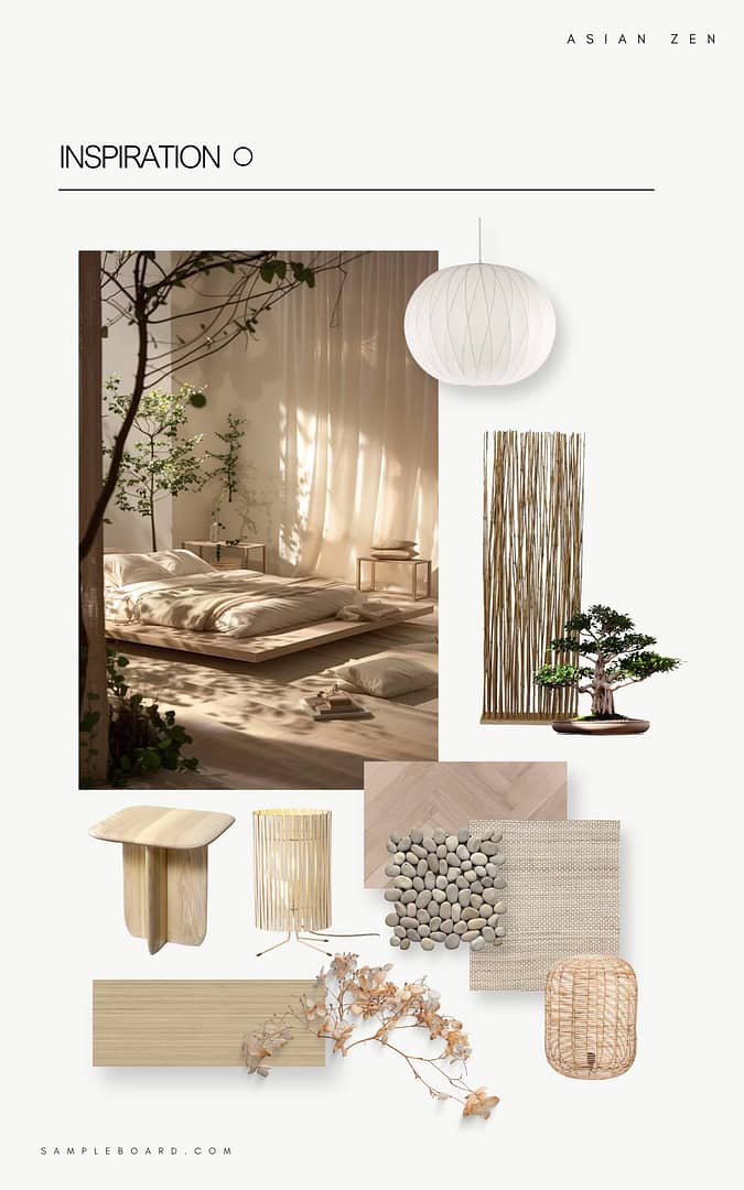 Asian Zen Interior Moodboard