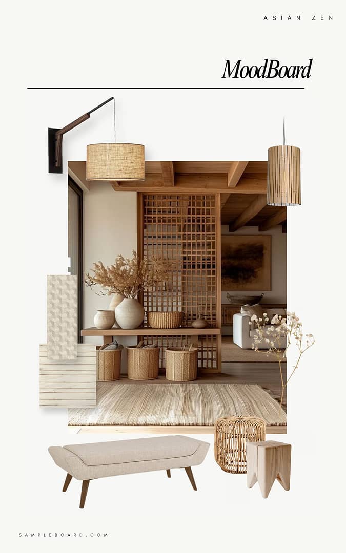 Asian Zen Interior Moodboard
