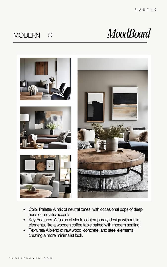 Rustic Interior Moodboard