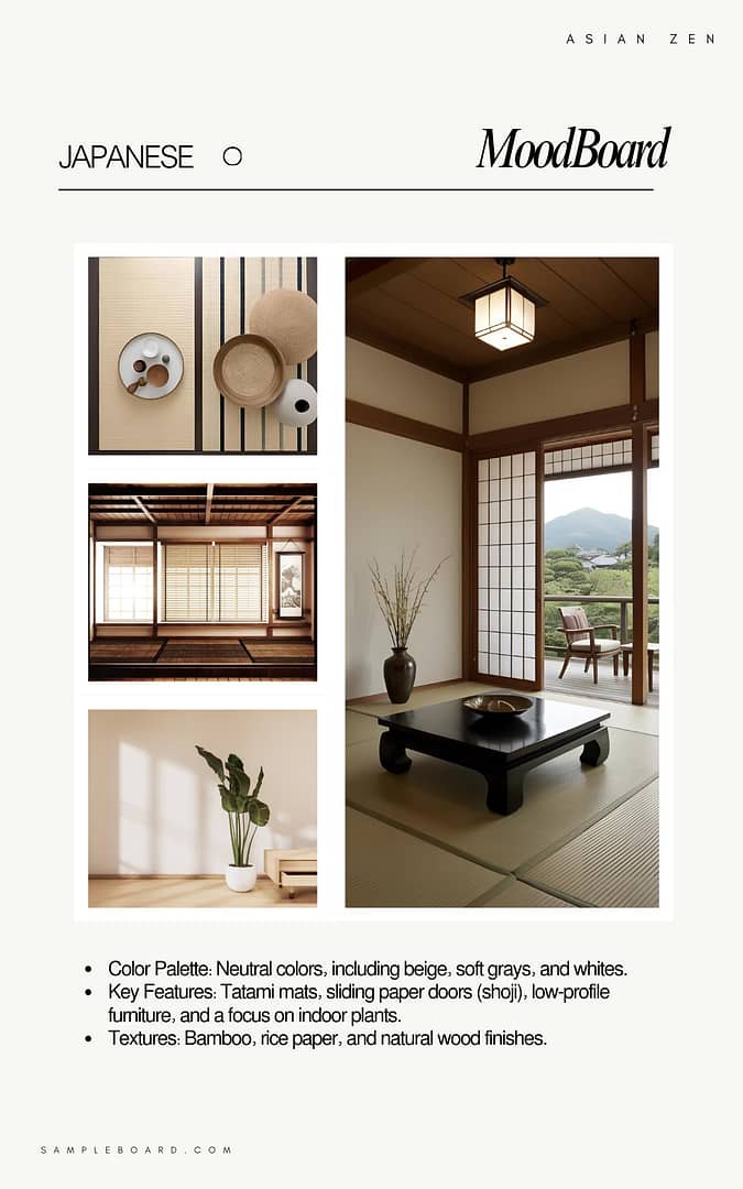 Asian Zen Interior Moodboard
