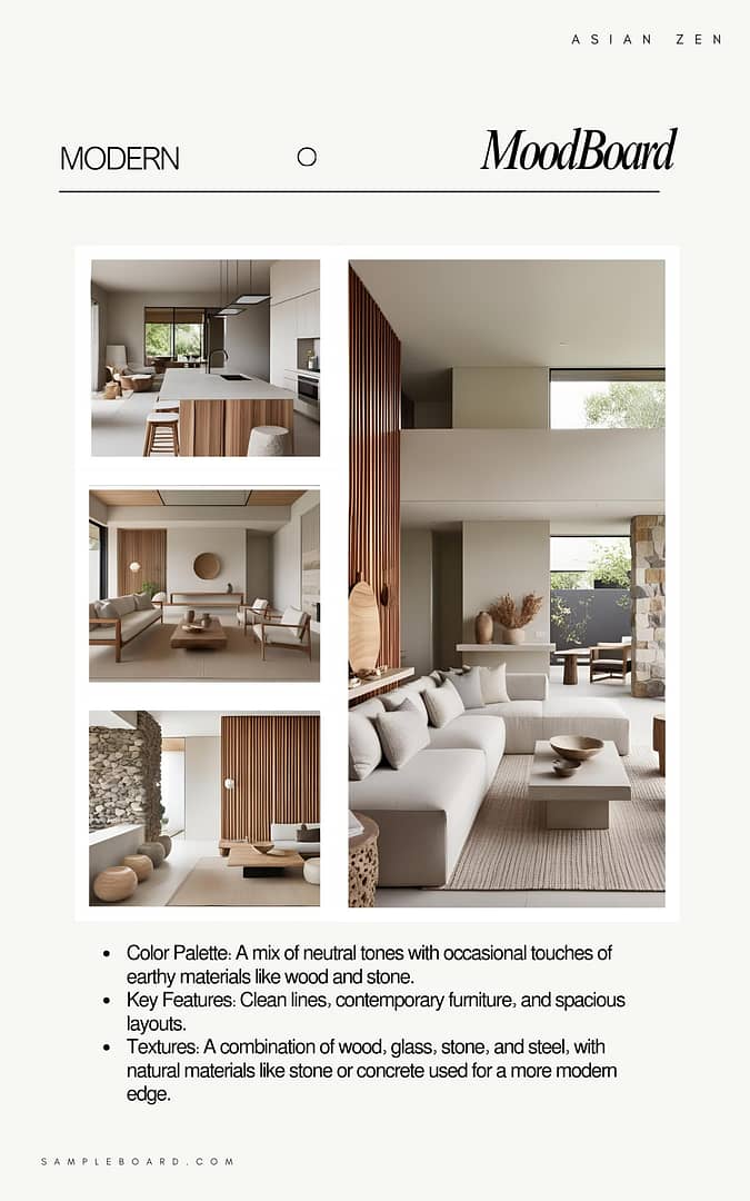 Asian Zen Interior Moodboard