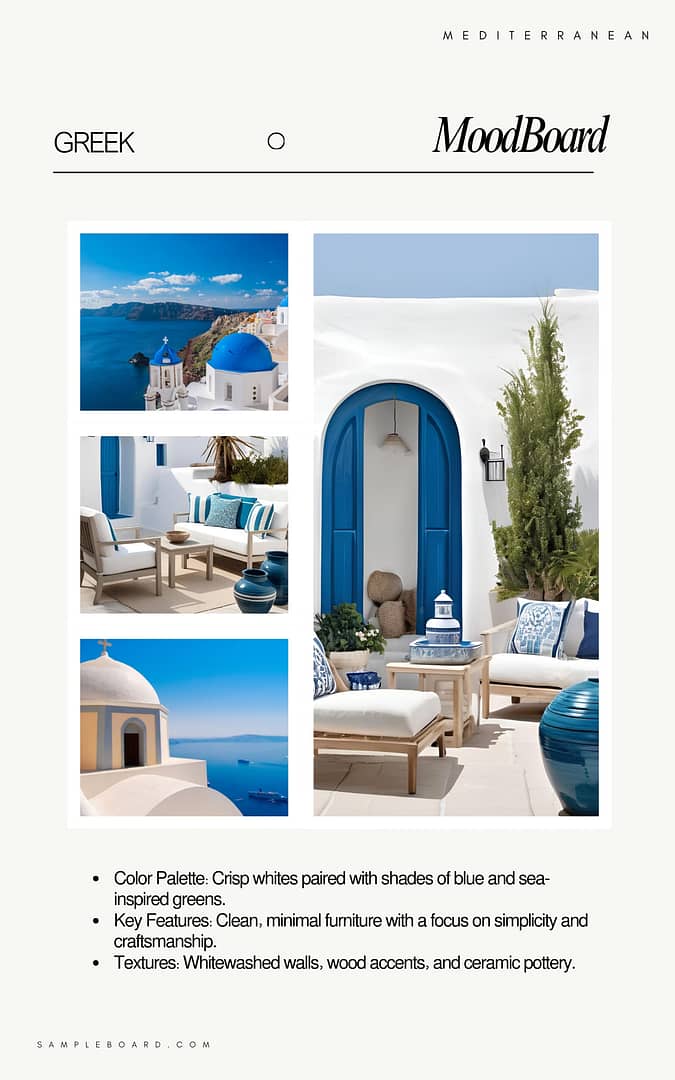 Mediterranean Interior Design Moodboard
