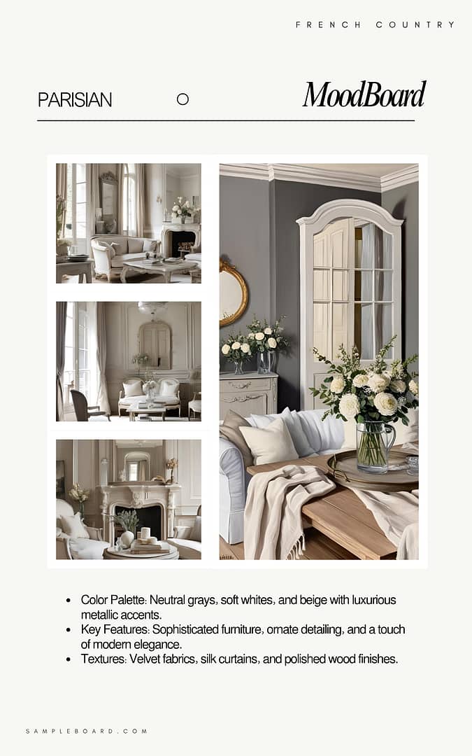 French Country Interior Design Moodboard