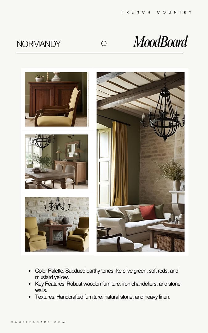 French Country Interior Design Moodboard