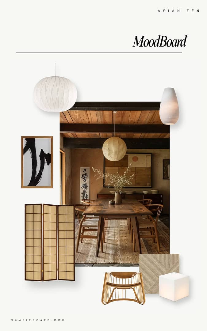 Asian Zen Interior Moodboard