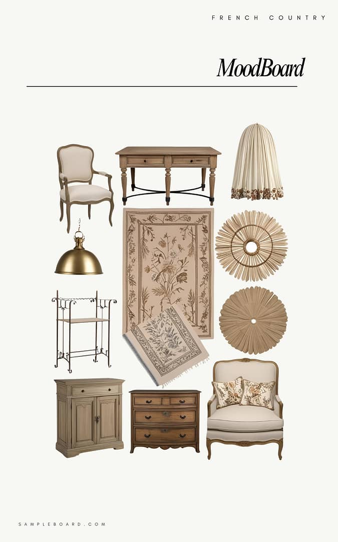 French Country Interior Design Moodboard
