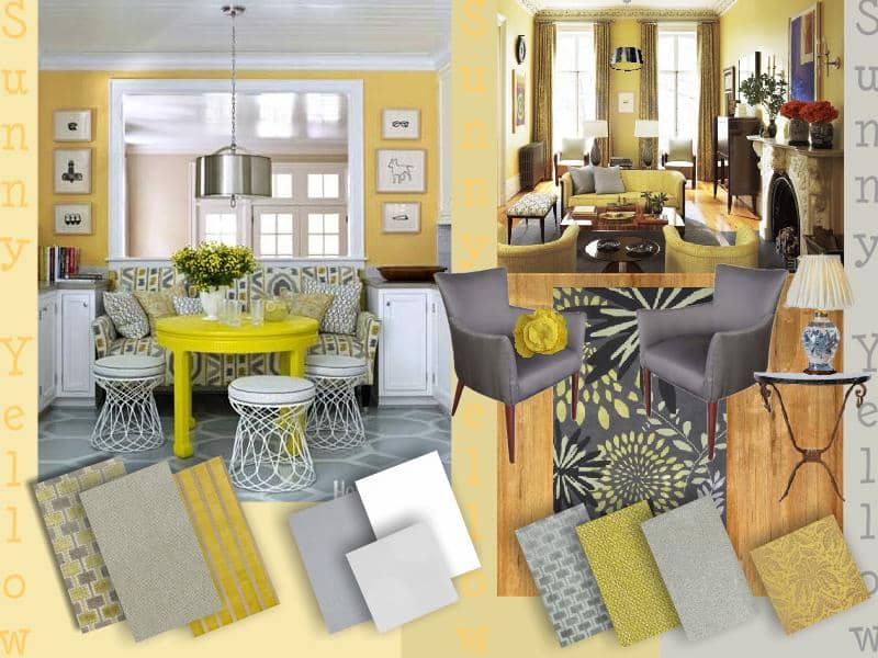 Gray and Yellow Mood Board