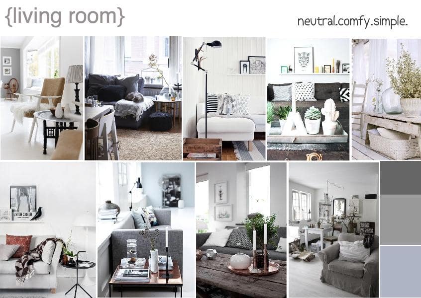 Tips for a Minimalistic Living Room Mood Board Created on Wwwsampleboardcom