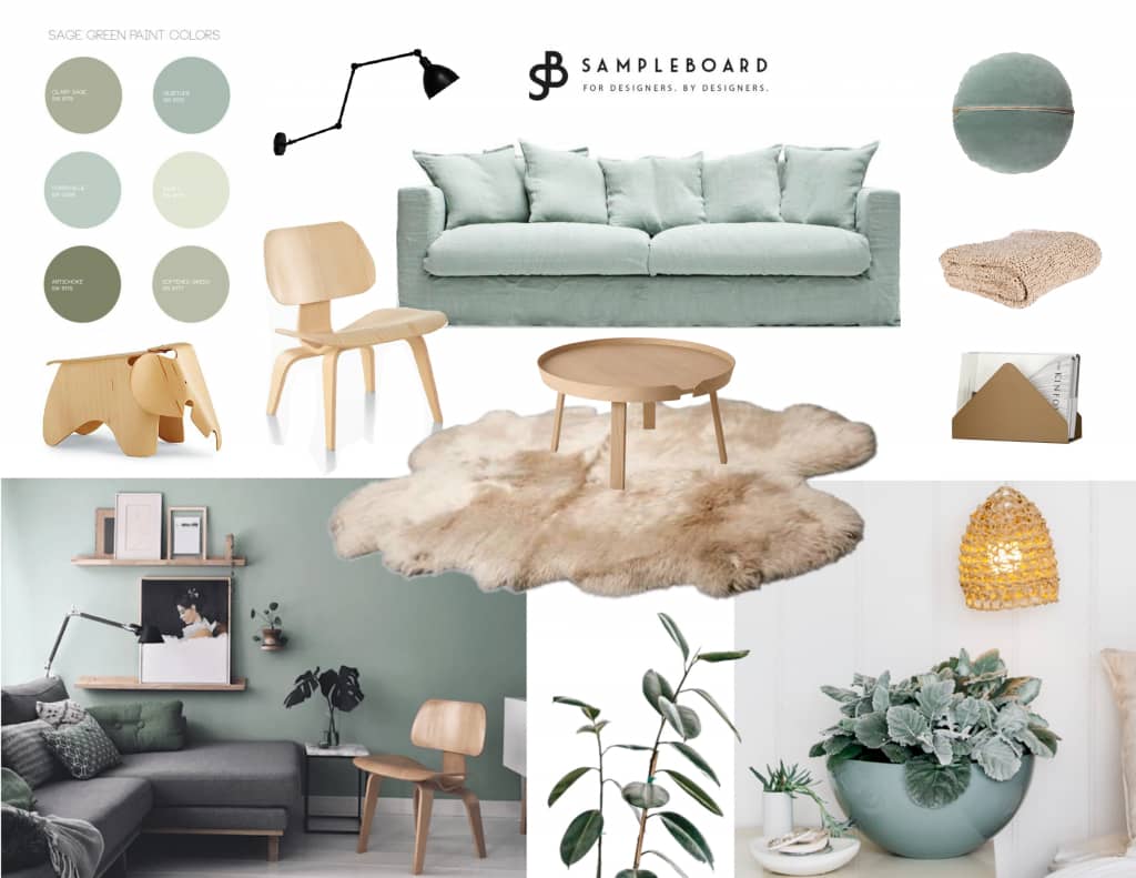 Sage Green - The Hottest Neutral for 2018 According to Pinterest - SampleBoard Blog -A blog about professional moodboard building, global design trends & creative inspiration for your next design project